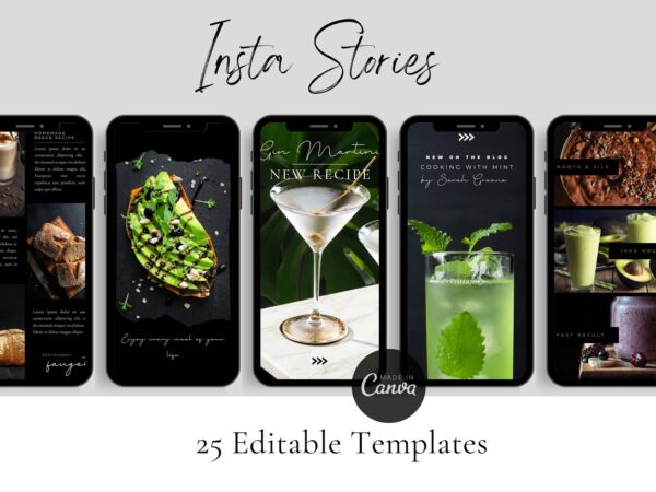 Dark Food Photography Story Templates