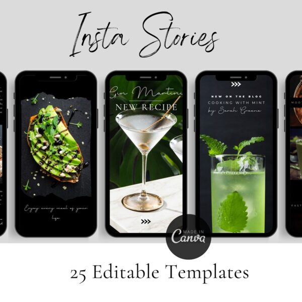 Dark Food Photography Story Templates